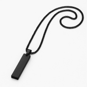 স্টাইলিশ ব্ল্যাক বার চেইন নেকলেস – ইউনিসেক্স ফ্যাশন অ্যাকসেসরিজ - Image 2
